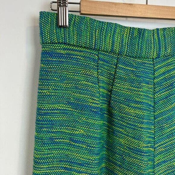 Vintage Handmade M / L Green Turquoise Bleu Long Thick 60s 70s Retro Maxi Skirt - Picture 13 of 15